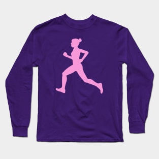 Pink Running Girl Long Sleeve T-Shirt